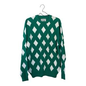 Bogey Boys Green and White Argyle Sweater Diamond Golf Top Men’s Size Large NEW